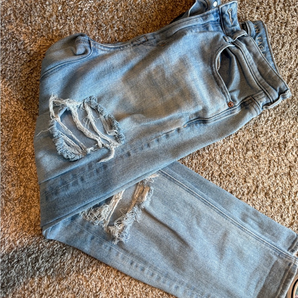 American Eagle Outfitters Blue Ripped Boyfriend Jeans